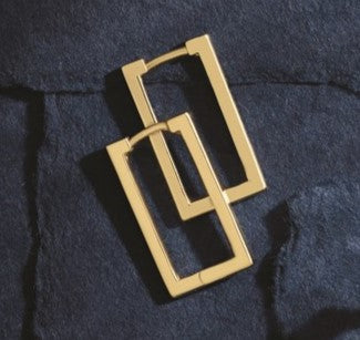 14 Karat Yellow Gold Geometric Hinged 20 mm Hoop Earrings