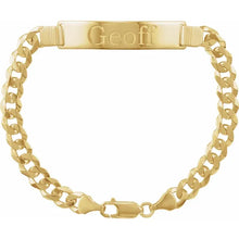 Load image into Gallery viewer, 14 Karat Yellow Gold Curb I.D. Bracelet
