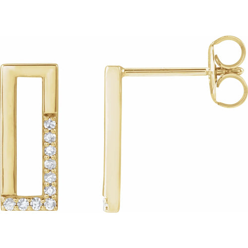 14 Karat Yellow Gold Natural Diamond Earrings