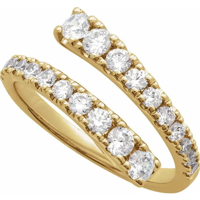 14 Karat Yellow Gold Lab-Grown Diamond Bypass Ring