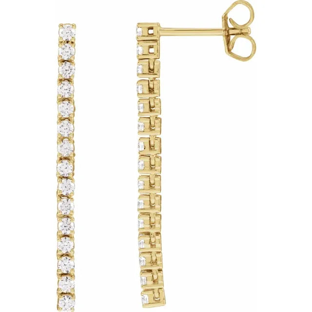 14 Karat Yellow Gold .75 Carat Lab-Grown Diamond Earrings