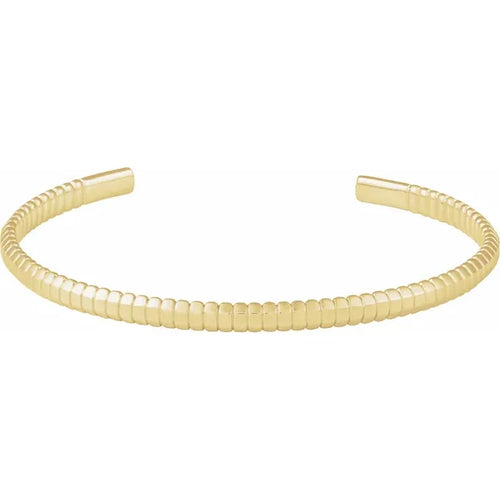 14 Karat Yellow Gold 7 Inch Cuff Bracelet