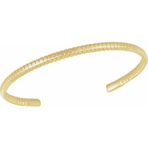 14 Karat Yellow Gold 7 Inch Cuff Bracelet