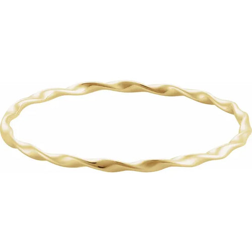 14 Karat Yellow Gold Twisted 7.5 Inch Bangle Bracelet