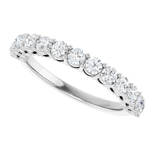 14 Karat White Gold 13-Stone Lab-Grown Diamond Band