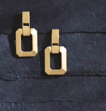 14 Karat Yellow Gold Geometric Drop Earrings