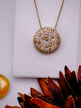 Load image into Gallery viewer, 18 Karat Yellow Gold Cognac and White Diamond Pave’ Style Necklace
