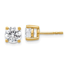 Load image into Gallery viewer, 14 Karat Yellow Gold 4.00 Carat Total Diamond Weight Lab Grown Diamond Stud Earrings
