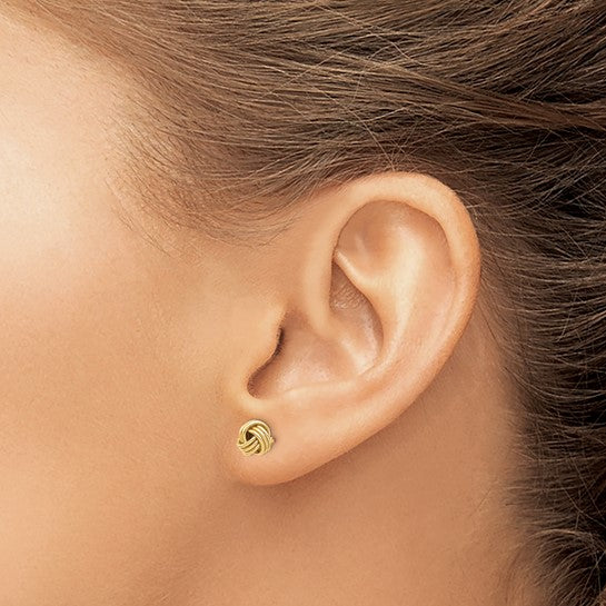 14 Karat Yellow Gold Knot Post Earrings