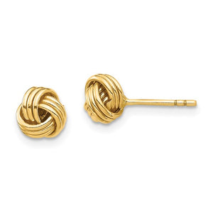 14 Karat Yellow Gold Knot Post Earrings