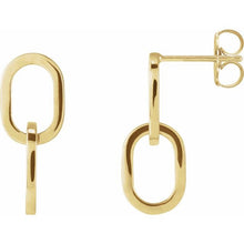 Load image into Gallery viewer, 14 Karat Yellow Gold Interlocking Oval Earrings
