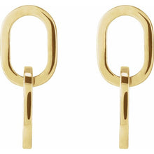 Load image into Gallery viewer, 14 Karat Yellow Gold Interlocking Oval Earrings
