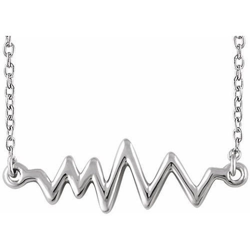 14 Karat White Gold Heartbeat Necklace