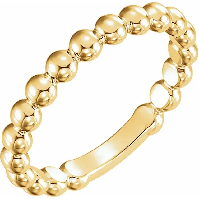14 Karat Yellow Gold Beaded Stackable Ring