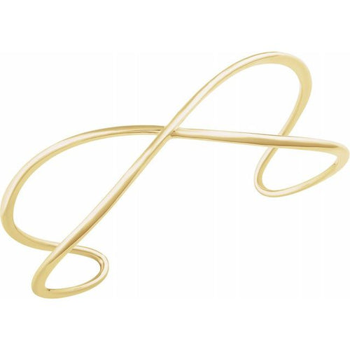 14 Karat Yellow Gold Criss-Cross Cuff Bracelet