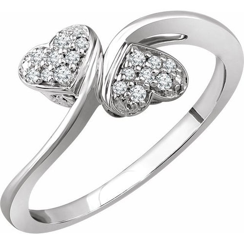 10 Karat White Gold Diamond Heart Promise Ring
