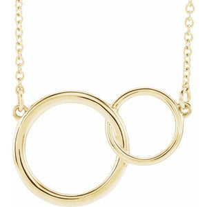 14 Karat Yellow Gold Interlocking Circle Necklace