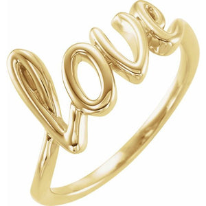 14 Karat Yellow Gold Love Ring