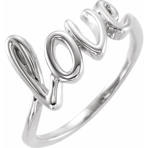 14 Karat White Gold Love Ring