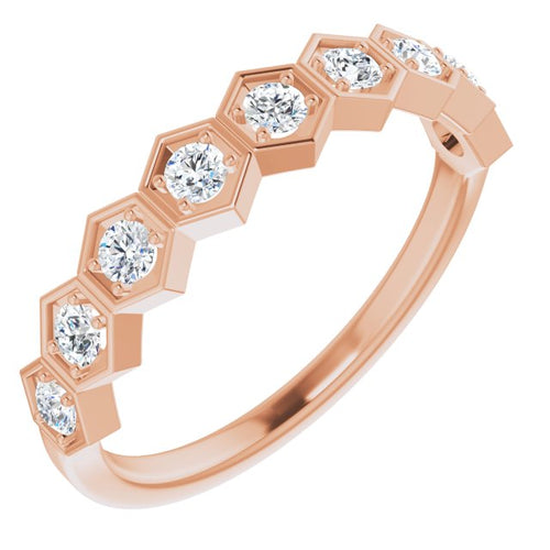 14 Karat Rose Gold Stackable Diamond Ring