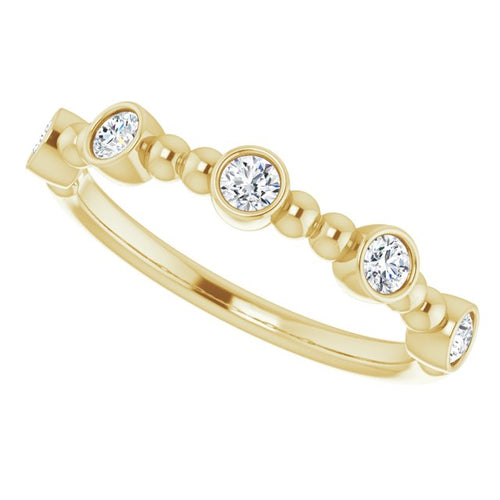 14 Karat Yellow Gold Stackable Diamond Ring