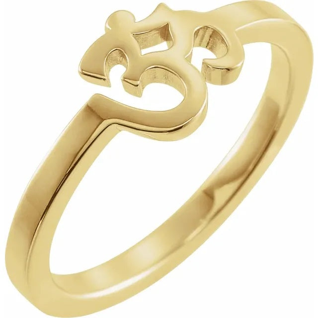 14 Karat Yellow Gold Petite Om Ring