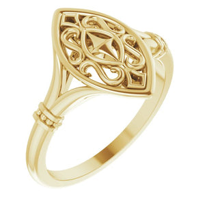 14 Karat Yellow Gold Vintage Inspired Ring