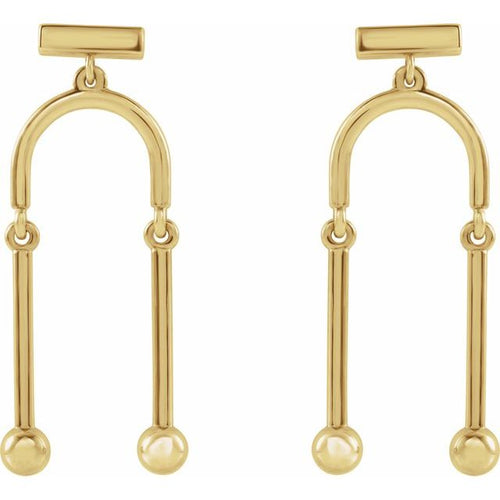 14 Karat Yellow Gold Mobile-Design Earrings