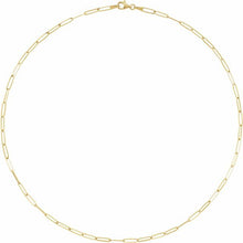 Load image into Gallery viewer, 14 Karat Yellow Gold Elongated Link Paper-Clip Necklace
