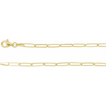 Load image into Gallery viewer, 14 Karat Yellow Gold Elongated Link Paper-Clip Necklace
