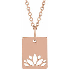 Load image into Gallery viewer, 14 Karat Rose Gold Lotus Flower Necklace
