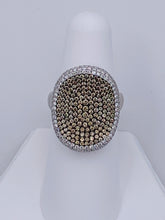 Load image into Gallery viewer, 18 Karat White Gold Cognac and White Diamond Concave Ring
