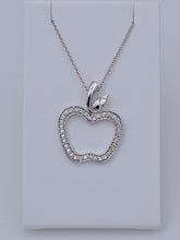 Load image into Gallery viewer, 14 Karat White Gold Diamond Apple Necklace
