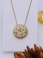 Load image into Gallery viewer, 18 Karat Yellow Gold Cognac and White Diamond Pave’ Style Necklace
