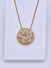 Load image into Gallery viewer, 18 Karat Yellow Gold Cognac and White Diamond Pave’ Style Necklace
