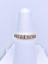 Load image into Gallery viewer, 14 Karat Yellow Gold Round Brilliant Diamond Channel Set Band
