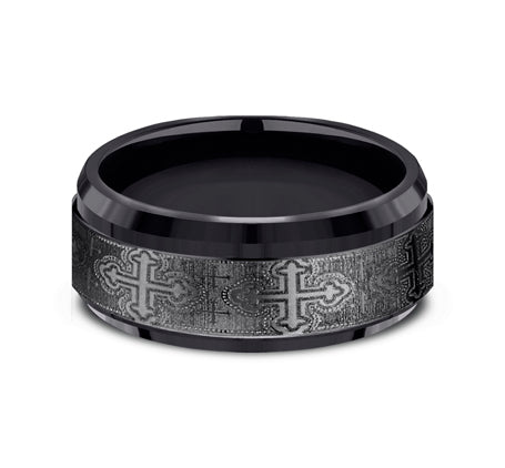 Men's Black Titanium 9 MM Wedding Ban